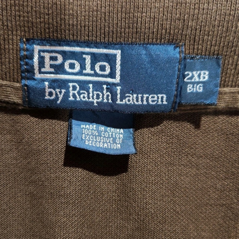 Polo Ralph Lauren Mens Short Sleeve Polo Shirt Size 2XB Brown With White Pony - Picture 5 of 6